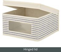 Scatola portaoggetti impilabile in tessuto con finestra/coperchio frontale - Organizza e conserva vestiti e coperte in camera da letto, ufficio, ripostiglio