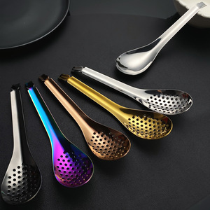 Cuchara coladora de acero inoxidable 304, herramienta de cocina multifunción para sopa de frutas y caviar con diseño perforado - Product Image 3