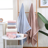 Serviette de Bain Prête à l'Expédition en Fibre de Bambou Naturelle Douce, Antibactérienne à l'Armoise, pour Maison, Hôtel, Vente en Gros, OEM