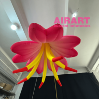 Fleur colorée gonflable personnalisée pour décoration de scène de festival