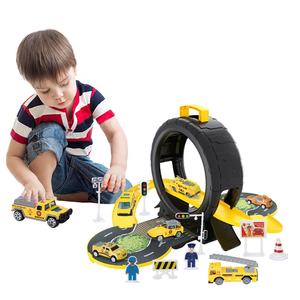 Nuevo juego de juguete de estacionamiento de ingeniería con 2 uds. De coches, juguete de pista de almacenamiento barato, juego de juguete de rueda de coche deslizante de plástico para niños - Product Image 1