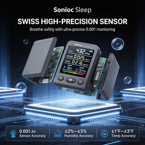 Dispositif Portable de Détection de CO2 (Dioxyde de Carbone) avec Affichage de Température, <span class=keywords><strong>Humidité</strong></span>, HCHO et TVOC, Compatible Android, en Plastique, <span class=keywords><strong>pour</strong></span> <span class=keywords><strong>Maison</strong></span> Intelligente - Product Image 4