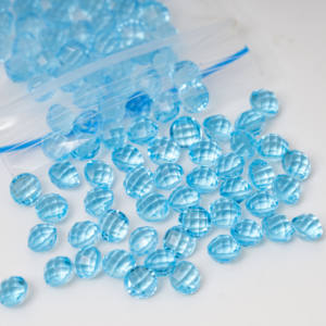 ジェムズカスタムラウンドダブルチェッカーカットアクアブルーガラスカラールーズジェムストーンガラスストーン - Product Image 2