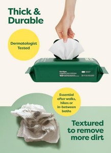 Lingettes nettoyantes multi-usages sans alcool pour animaux de compagnie, à pH équilibré, pour le soin quotidien des pattes et du visage - Product Image 3