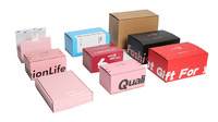 Boîte d'expédition avec logo personnalisé avec bande à fermeture éclair Bande adhésive de déchirure pour envoi commercial Boîte postale ouverte auto-scellante