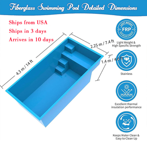 Llega en 10 Días Envío desde EE. UU. <span class=keywords><strong>Mini</strong></span> Piscina para Casa Pequeña 4.3m 14 pies Piscina Enterrada para Nadar al Aire Libre para Niños - Product Image 3