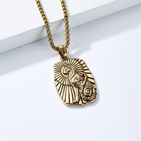 Collier Pendentif Rétro pour Homme en Acier Titane 18K, Style Égyptien Artistique Unique, Chat Bastet, Bijou pour Pull