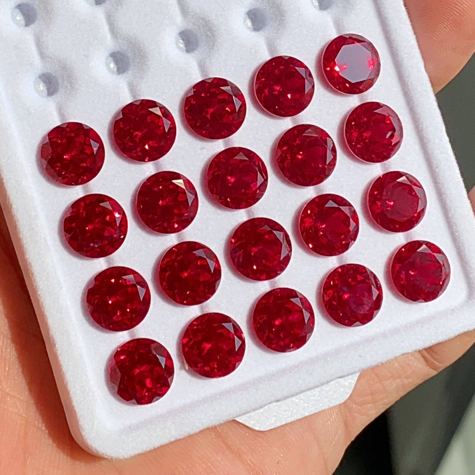 Round Ruby gemstones