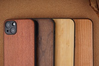 Coque arrière en bois étui de téléphone portable en gros personnalisé antichoc TPU bois véritable naturel pour Iphone 15 artisanat en bois 50 pièces