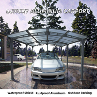Abri de voiture moderne et luxueux en alliage d'aluminium durable, avec cadre thermolaqué anti-rouille, pour stationnement extérieur