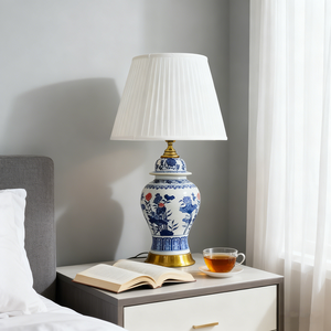 <strong>Copper</strong> Table <strong>Lamp</strong> Bedside Jingdezhen Ceramic Chinese Style Decorated LED Table <strong>Lamps</strong> for Living Room Bedroom - Product Image 2