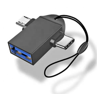 Adaptador OTG 2 en 1, USB 3.0 Hembra a Micro USB Macho, Conector Tipo C Macho para Tabletas Samsung y Teléfonos Android, Plug-and-Play