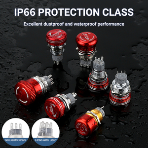 <span class=keywords><strong>Bouton</strong></span> d'arrêt d'urgence en métal de haute qualité et de styles multiples, 3-20V 16/19/22mm IP66 - Product Image 5