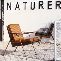 Moderne Rétro Industriel Simple Double Canapé Chaises Scandinave Américain Simple Lazy Bar Fauteuils en Bois Massif Loisirs Meubles