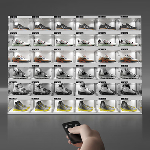 Sneaker Box Manufacturer Designer Remote Light Sneaker Container Box Stackable Clear Sneaker Box Storage