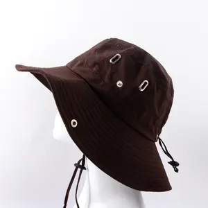Yüksek kaliteli büyük kenarlı balıkçı şapka kova balıkçı şapka özel Vintage kova şapka