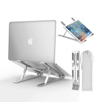 Support pliable pour ordinateur portable en alliage d'aluminium, angle réglable, support portable pour ordinateur portable, tablette, bureau