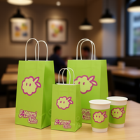 Sacs cadeaux en papier biodégradables écologiques à fond plat, qualité alimentaire, avec logo numérique, luxe, 150 g/m², vente en gros et au détail à prix abordable
