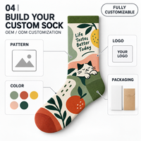Chaussettes d'automne personnalisées OEM pour adultes - Polyester/Nylon/Coton/Bambou/Laine, résistantes aux déchirures, séchage rapide, impression numérique sans couture
