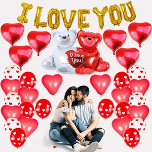 Nouveau Ballon Imprimé Love 12 "18" Love Hug Bear Confession Décoration de Mariage Confession Ballon Saint Valentin - Product Image 1