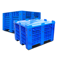 Bac à palettes en plastique recyclé HDPE ventilé avec couvercle, capacité 606L, pour usage alimentaire et pharmaceutique