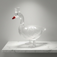 Bouteille à whisky en verre borosilicate de 350 ml en forme de canard unique, carafe à vin transparente avec logo personnalisé