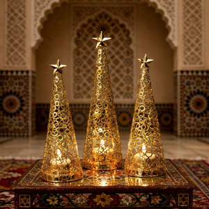 מנורות פלסטיק בסגנון מרוקאי של מרמי עם חרוזים, פנסי רוח רטרו, פנסי פסטיבל מזרחיים, פנסי נרות - Product Image 2