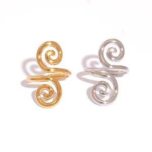 2026 18k Gold Plated Stainless Steel Shape Hollow <b>Opening</b> <b>Ring</b> for Unisex Women Daily Wear - Product Image 6