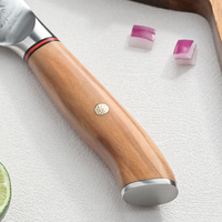 KEEMAKE 5 inch Damascus staal utility mes, scherp multifunctioneel schilmes met houten handvat, professioneel keukenmes