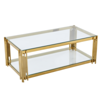 Offre Spéciale nordique plateau en verre pieds en acier inoxydable table centrale latérale meubles de salon tables basses en or de luxe modernes