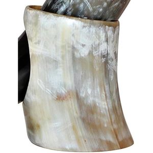 PARIJAT HANDICRAFT Authentic Medieval Inspired Viking <b>Drinking</b> Horn Handmade 16-18 Ounce Capacity Mug with <b>Stand</b> - Product Image 5