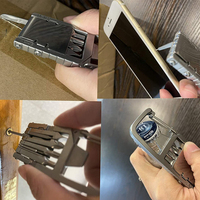 Bochen 13 en 1 acier inoxydable 420 porte-clés pliant outils de vélo outils de vélo EDC outils de poche compacts Kit de réparation de mousqueton