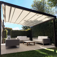 Pérgola Retráctil Eléctrica para Exteriores, con Techo Retráctil, Estructura de Aleación de Aluminio con Recubrimiento en Polvo, Bioclimática y Ecológica
