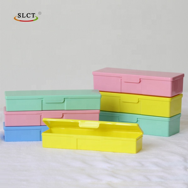 Фабричный цветной полипропиленовый маленький пластиковый простой дизайн, продолговатый Удобный пенал для хранения карандашей, пенал