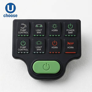 Système de commande personnalisé étanche à 8 boutons en caoutchouc silicone <span class=keywords><strong>pour</strong></span> voiture, <span class=keywords><strong>bateau</strong></span> et embarcation marine - Product Image 1