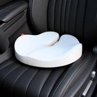 Coussin de siège de voiture ergonomique ouvert en mousse à mémoire de forme en U, soulagement du coccyx, faible hauteur avant 3 cm, soulagement de la pression pour la conduite