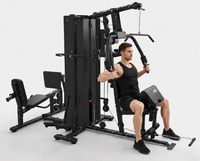 Machine de musculation commerciale 4 stations en acier, équipement de fitness multifonctionnel d'intérieur pour entraînement complet du corps et renforcement musculaire Jiewei