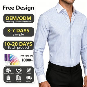 Chemise habillée sur mesure à manches longues en polyester et coton, boutonnée, grande taille, avec poignets mousquetaires <span class=keywords><strong>pour</strong></span> <span class=keywords><strong>homme</strong></span> - Product Image 2