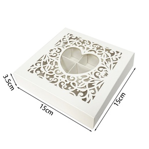 White Heart Hollow Craft <b>Candy</b> Packaging <b>Box</b> with Recyclable Cardboard 16 Grid Chocolate <b>Box</b> - Product Image 2