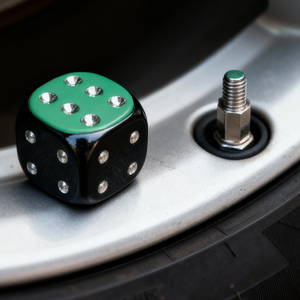 Tappi per Valvole Pneumatici a Forma di Dado, Copertura Valvola Cromata con Parte Superiore Verde, Adattamento Universale per Auto, Camion, SUV, Moto - Product Image 4