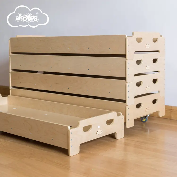 Litera de madera para niños, cama apilable para guardería