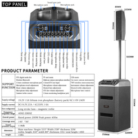 Guitare portable rechargeable pour l'extérieur de 8 pouces Haut-parleur de diffusion en direct Instrument de karaoké de fête mobile avec Line Array