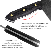Xyj couteaux de boucher forgés à la main, ustensiles robustes pour BBQ Camping en plein air, couteau de Chef pour couper la viande, les légumes et les fruits