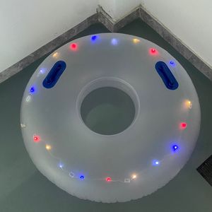 Bouée de piscine gonflable lumineuse en PVC écologique Da Niu 120 cm, <span class=keywords><strong>tube</strong></span> de natation transparent avec poignées - Product Image 2