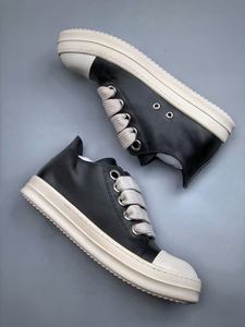 Chaussures décontractées en cuir véritable de haute qualité pour hommes, avec lacets et design antidérapant, chaussures de marche tendance pour femmes - Product Image 2