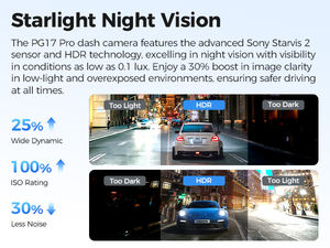 AZDOME PG17 Pro видеорегистратор 4K + <span class=keywords><strong>2</strong></span>,5 K STARVIS2 IMX678 зеркальный видеорегистратор 11,8 дюймов сенсорный экран видеорегистратор черный ящик с Wi-Fi GPS - Product Image 4