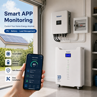 Système solaire domestique 48V 200Ah haute efficacité, 8000 cycles, 10kWh, LiFePO4 empilable tout-en-un, CAN, garantie 10 ans