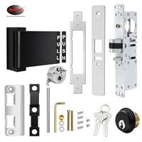 Poignée à palette poussoir-tiroir pour porte de magasin, antivol, antirouille, en aluminium durable, avec serrure à mortaise à clé, haute sécurité
