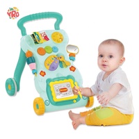 Trotteur anti-renversement transfrontalier avec fonction musicale, chariot de marche en plastique pour les tout-petits