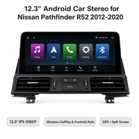 Autoradio Android 12,3 pouces pour Nissan Pathfinder R52 2012-2020, unité principale GPS, CarPlay sans fil, écran tactile IPS